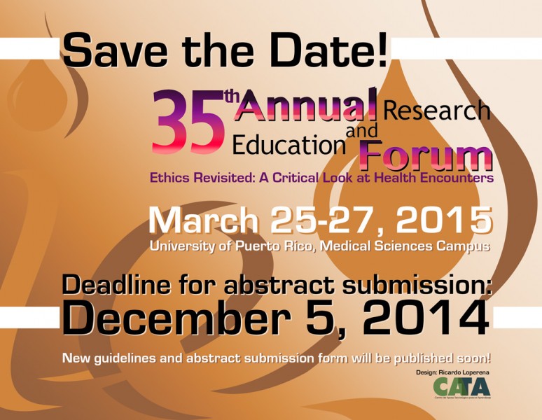 Save the Date!  35th Annual Annual Research and Education Forum