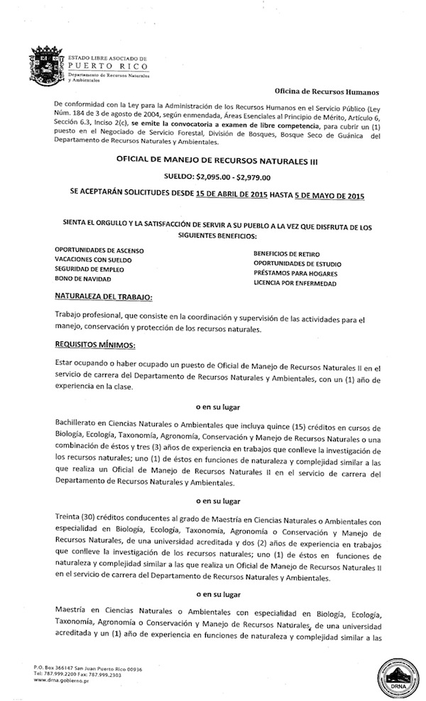 Convocatoria de Empleo