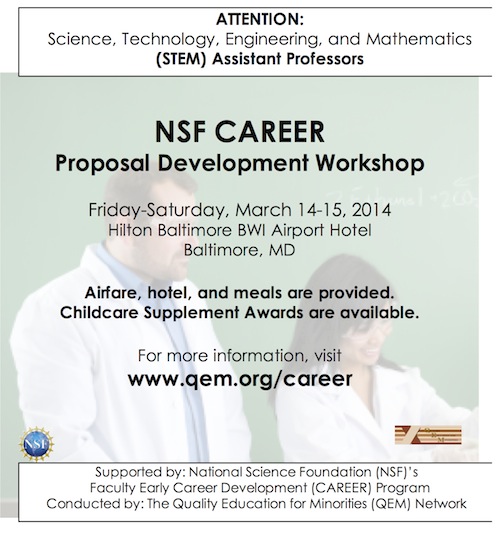 NSF Career Workshop flyer