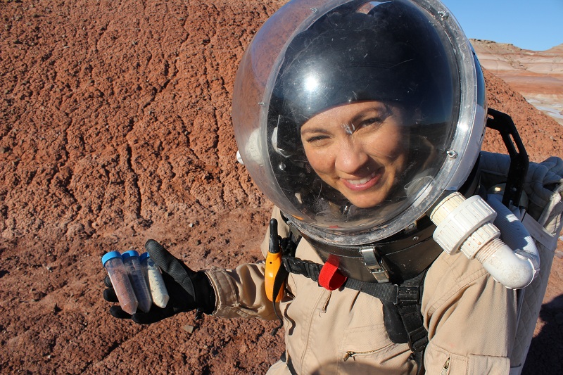 Yajaira with soil samples